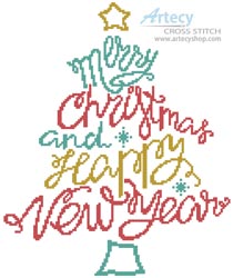 (image for) Merry Christmas and Happy New Year - Cross Stitch Chart