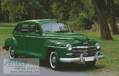 (image for) Old Green Car - Cross Stitch Chart