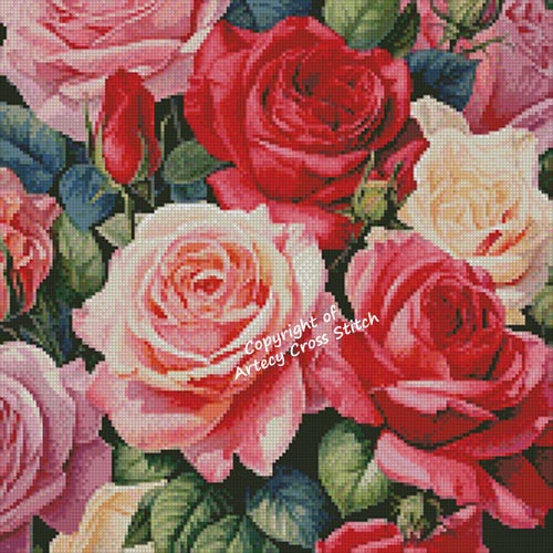 (image for) Rose Bunch - Cross Stitch Chart @