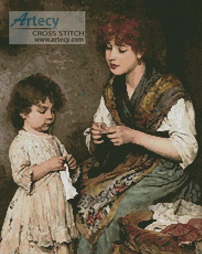 (image for) The Knitting Lesson - Cross Stitch Chart