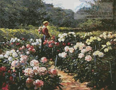 (image for) Woman in a Garden - Cross Stitch Chart