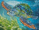 (image for) Mini Colourful Sea Turtle - Cross Stitch Chart