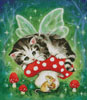 Mini Kitten Fairy on Mushroom - Cross Stitch Chart (image for) Mini Kitten Fairy on Mushroom - Cross Stitch Chart