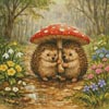 (image for) Mini Rainy Day Hedgehogs - Cross Stitch Chart @