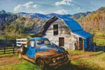 (image for) Mini Rusty Truck in Blue - Cross Stitch Chart
