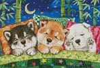 (image for) Mini Shiba Puppies Happy Dreams - Cross Stitch Chart