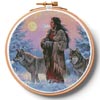 Native American Woman Hoop (Extra Large) - Cross Stitch Chart (image for) Native American Woman Hoop (Extra Large) - Cross Stitch Chart