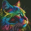(image for) Neon Cat - Cross Stitch Chart @