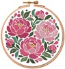 (image for) Peonies Hoop - Cross Stitch Chart @
