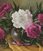 (image for) Purple Peonies (Crop) - Cross Stitch Chart