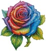 Rainbow Rose 3 - Cross Stitch Chart @ (image for) Rainbow Rose 3 - Cross Stitch Chart @