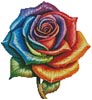 Rainbow Rose 4 - Cross Stitch Chart @ (image for) Rainbow Rose 4 - Cross Stitch Chart @