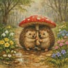 (image for) Rainy Day Hedgehogs (Large) - Cross Stitch Chart @