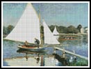 (image for) Sailing Boats at Argenteuil - Cross Stitch Chart