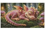 Sleeping Pink Dragon (Large) - Cross Stitch Chart @ (image for) Sleeping Pink Dragon (Large) - Cross Stitch Chart @