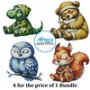 (image for) Sleepy Baby Animals 3 Bundle - Cross Stitch Chart @