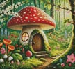 Spring Toadstool House - Cross Stitch Chart @ (image for) Spring Toadstool House - Cross Stitch Chart @