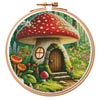 (image for) Spring Toadstool House Hoop - Cross Stitch Chart @