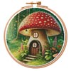 (image for) Summer Toadstool House Hoop - Cross Stitch Chart @