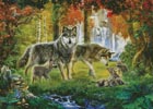 (image for) Summer Wolf Family (Large) - Cross Stitch Chart