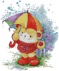 Teddy in the Rain - Cross Stitch Chart (image for) Teddy in the Rain - Cross Stitch Chart
