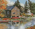 The Red Canoe - Cross Stitch Chart (image for) The Red Canoe - Cross Stitch Chart