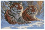 (image for) Tigers at Rest - Cross Stitch Chart