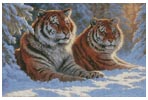 (image for) Tigers at Rest (Large) - Cross Stitch Chart