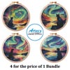 (image for) Watching Northern Lights Hoop Bundle - Cross Stitch Chart @