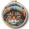 (image for) Winter Kitty Hoop (Large) - Cross Stitch Chart @