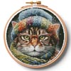 (image for) Winter Kitty Hoop (Extra Large) - Cross Stitch Chart @