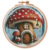 (image for) Winter Toadstool House Hoop - Cross Stitch Chart @