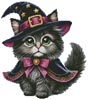 Witch Cat 1 - Cross Stitch Chart @ (image for) Witch Cat 1 - Cross Stitch Chart @